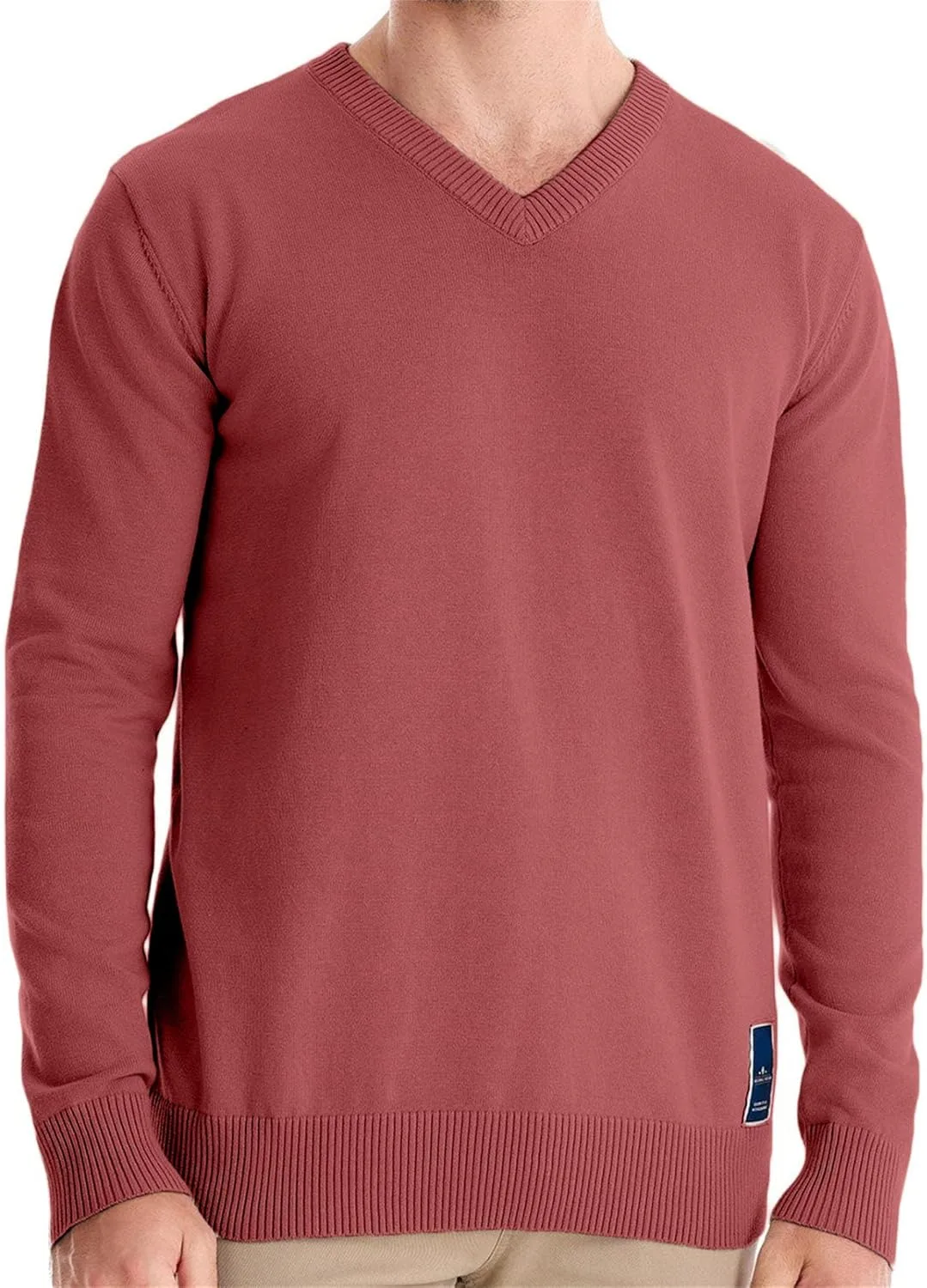 

Мужской свитер V-образным вырезом, вязаный, с длинным рукавом, Slim Fit