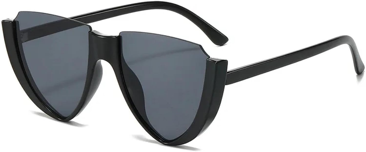 

Модные солнцезащитные очки в полуободковой оправе для мужчин и женщин, в стиле ретро, ​​люкс, тренд, панк, для активного отдыха, путешествий и вождения, защита от УФ-излучения UV400 TKKTLLT, Black Gray