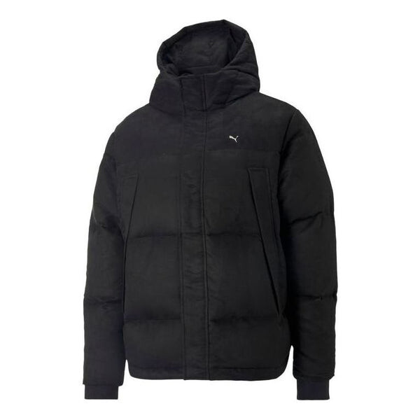 

Куртка logo mmq faux leather down jacket 'black' Puma, черный