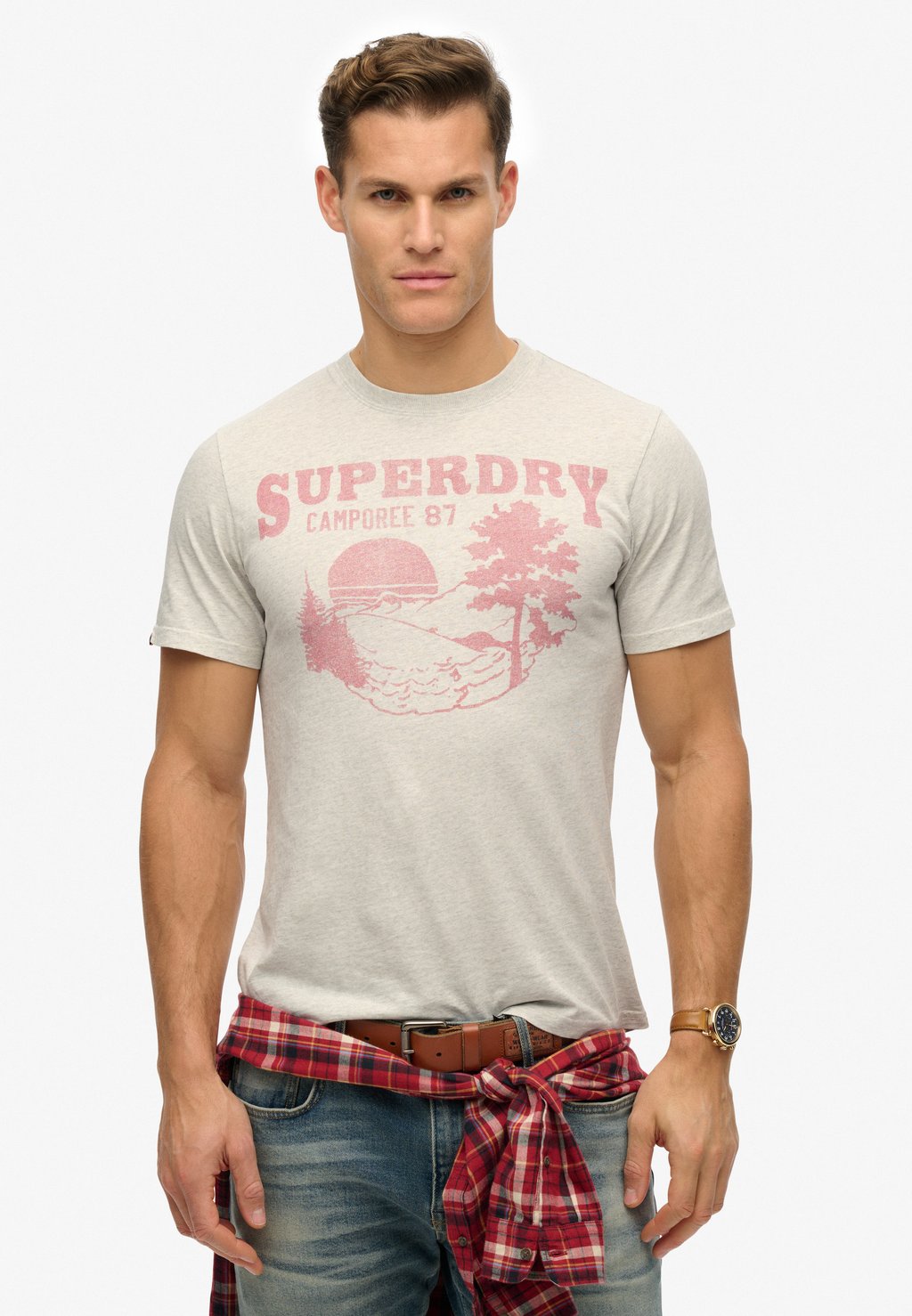 

Футболка с принтом LO-FI OUTDOOR MONO RELAXED Superdry, светло-серый