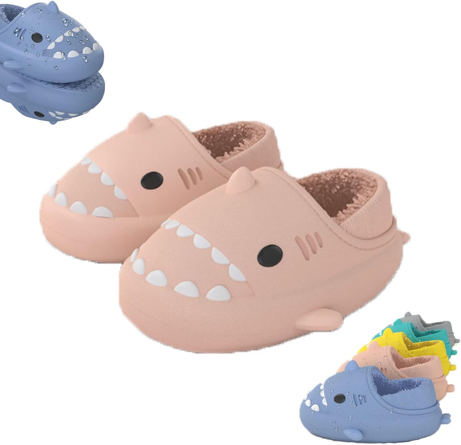 

Унисекс зимние тапочки «Облако Акула» для взрослых, мультяшные пушистые тапочки, носить легко, с нескользящей подошвой, мягкие и удобные, домашние хлопковые шлепанцы для использования внутри и снаружи Proptmina, розовый