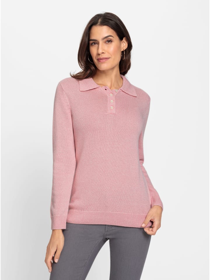 

WITT WEIDEN Свитер поло цвета розового кварца с пятнистым рисунком