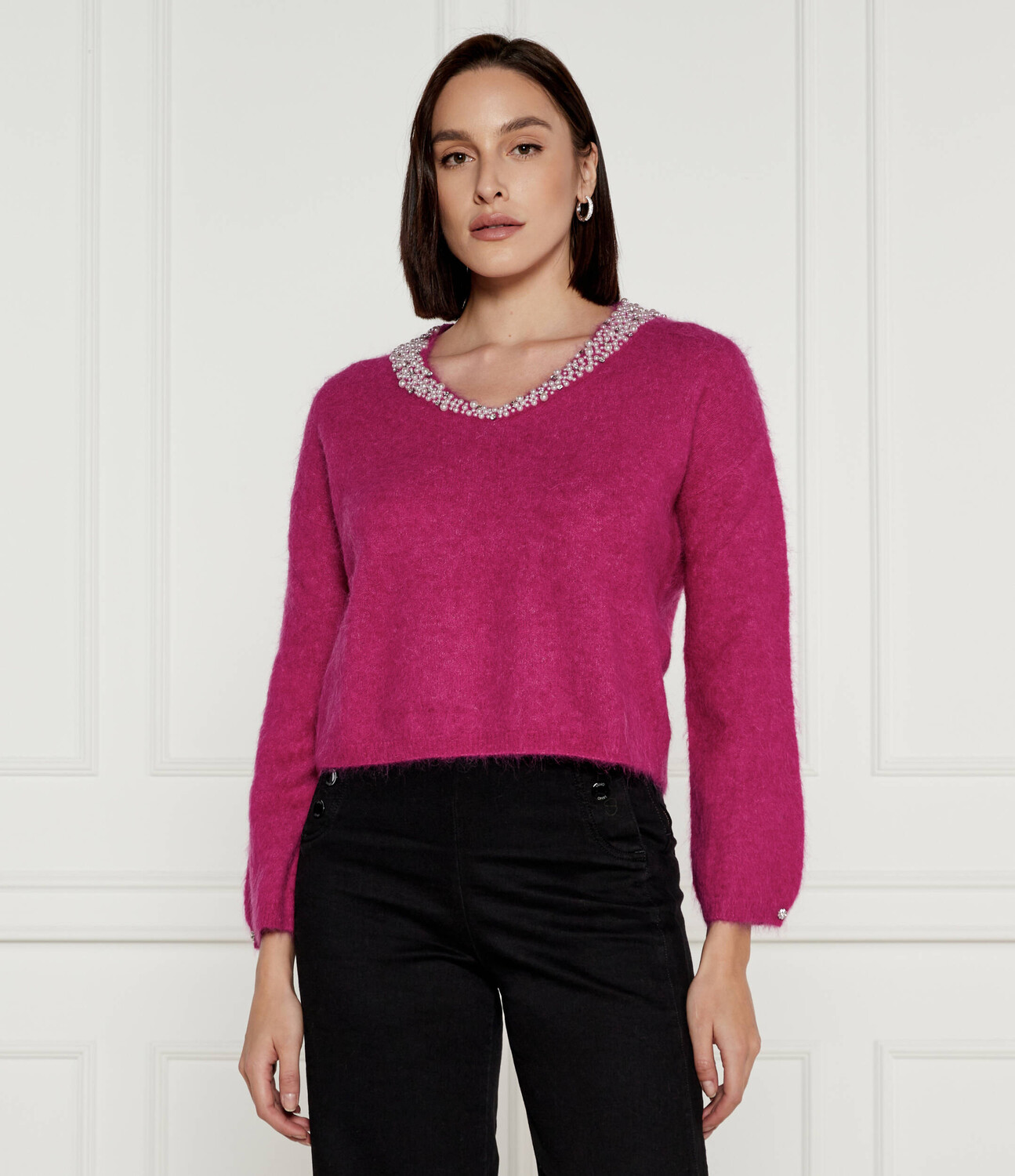 

Свитер из шерсти Liu Jo Regular Fit, фуксия