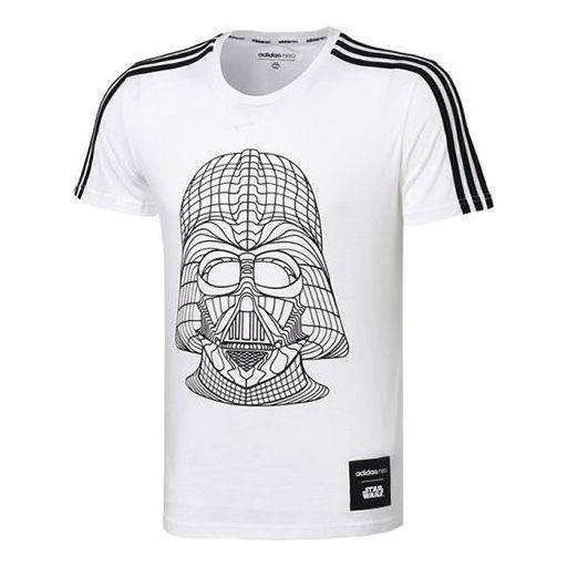 

Футболка neo m sw tee 5 reflective black printing round neck short sleeve white Adidas, белый