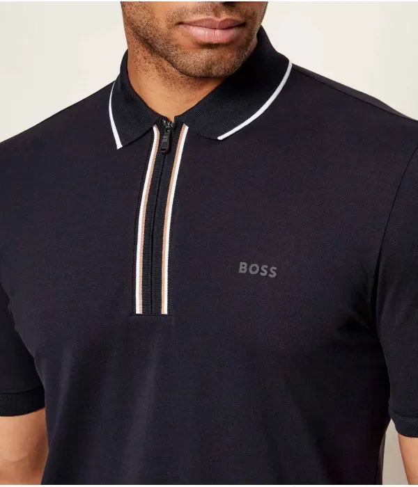 Поло Philix GOC slim fit Boss Green, темно-синий — фото 4