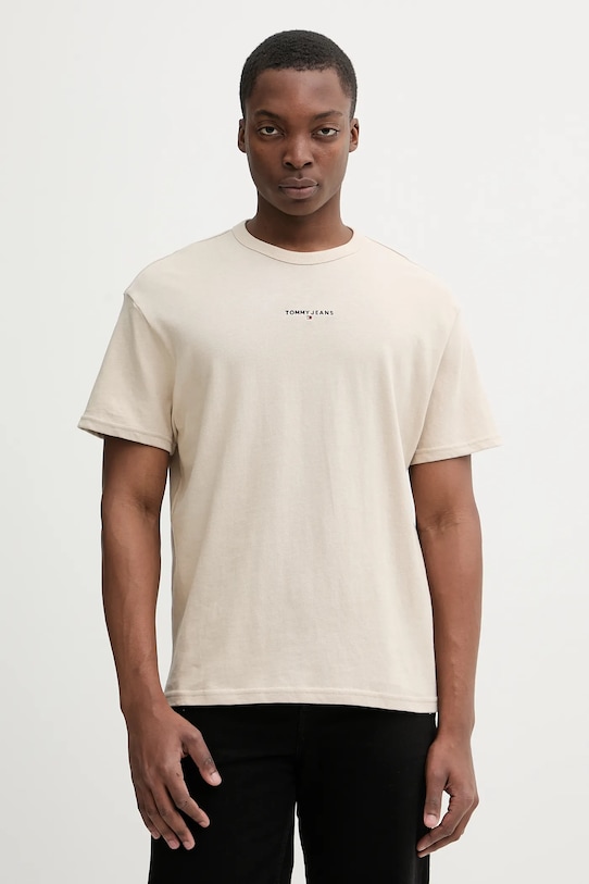 

Хлопковая футболка Tommy Jeans, бежевый