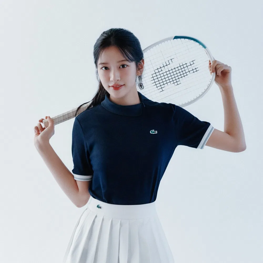 Юбка теннисная Lacoste с тесьмой, спортивная, молочно-белая