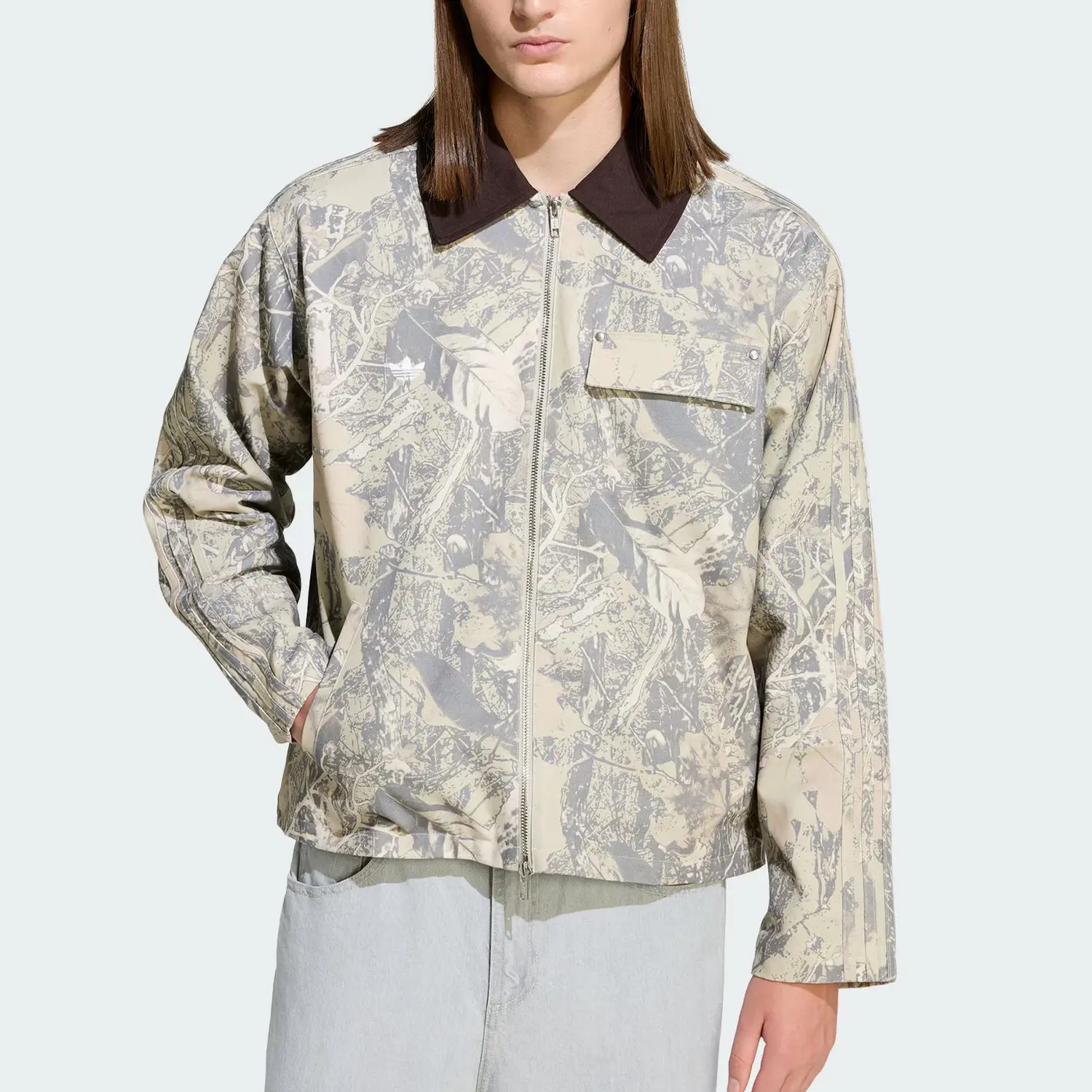FW25 WORKWEAR CANVAS Пуховик мужской Adidas Originals, светло sesame серый/серый/miracle коричневый — фото 3