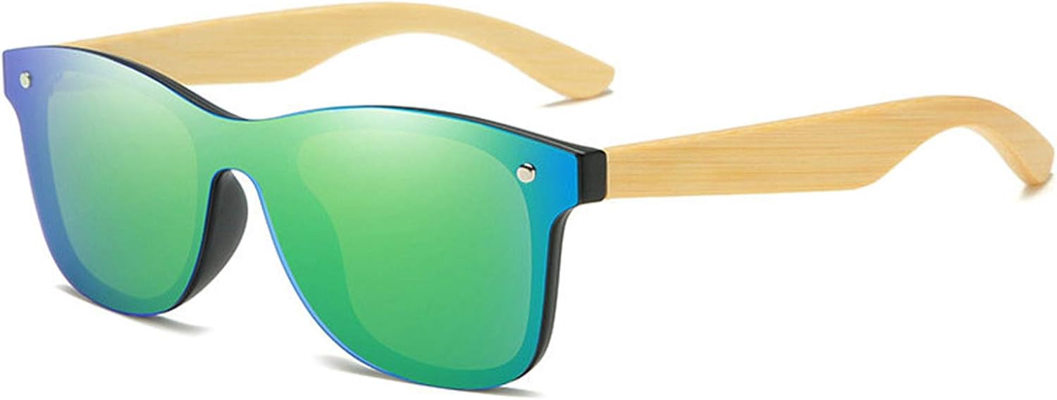 

Солнцезащитные очки Willochra из дерева с поляризацией для мужчин и женщин - бамбуковые деревянные солнцезащитные очки с зеркальными линзами, разноцветные, ручной работы, Green