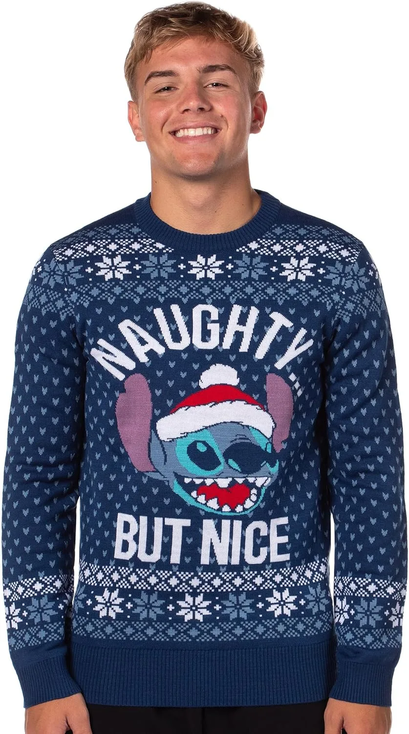 

Свитер Disney Lilo and Stitch Naughty But Nice праздничный вязаный Mad Engine