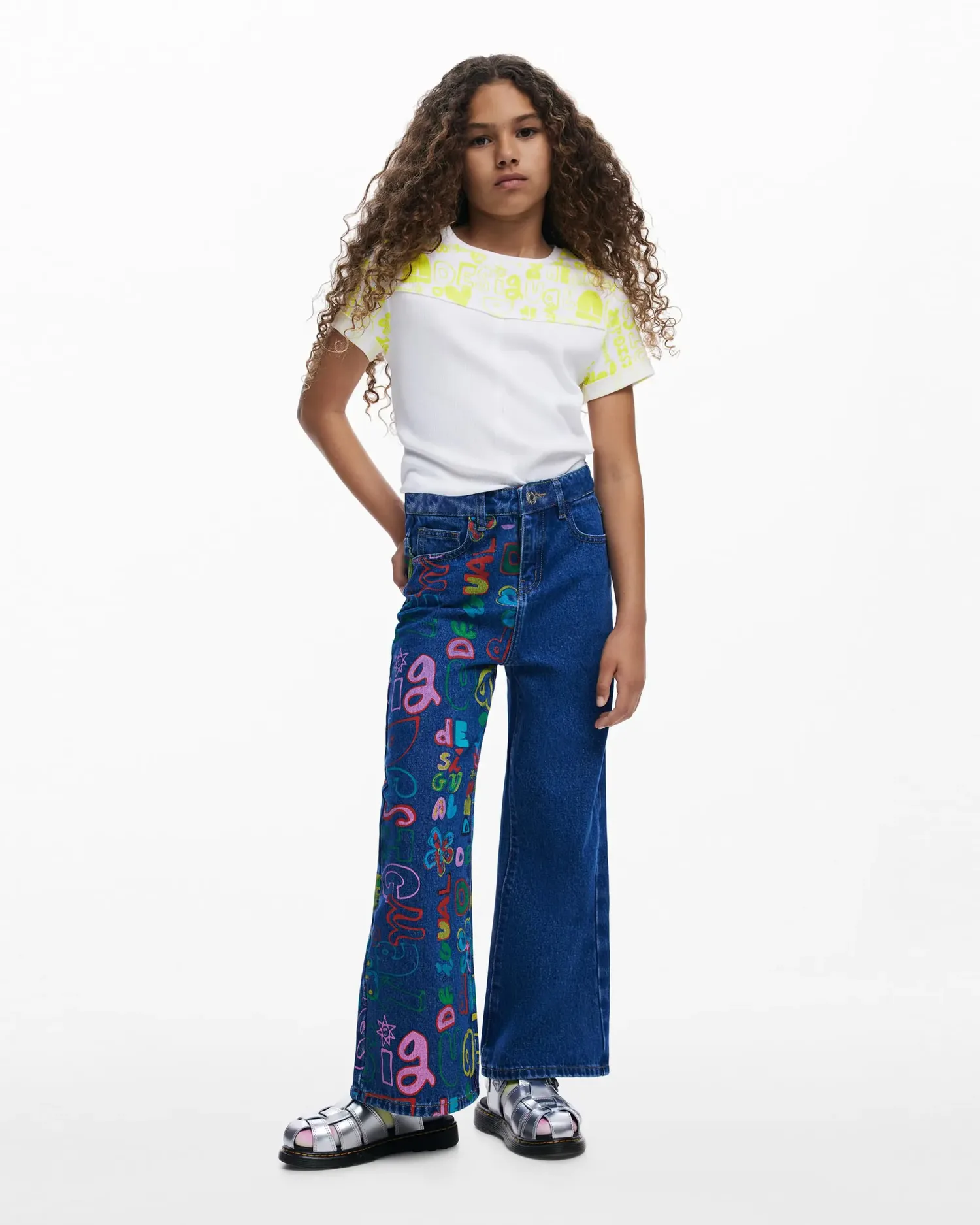 Джинсы для девочки Happy Desigual, мультиколор — фото 3