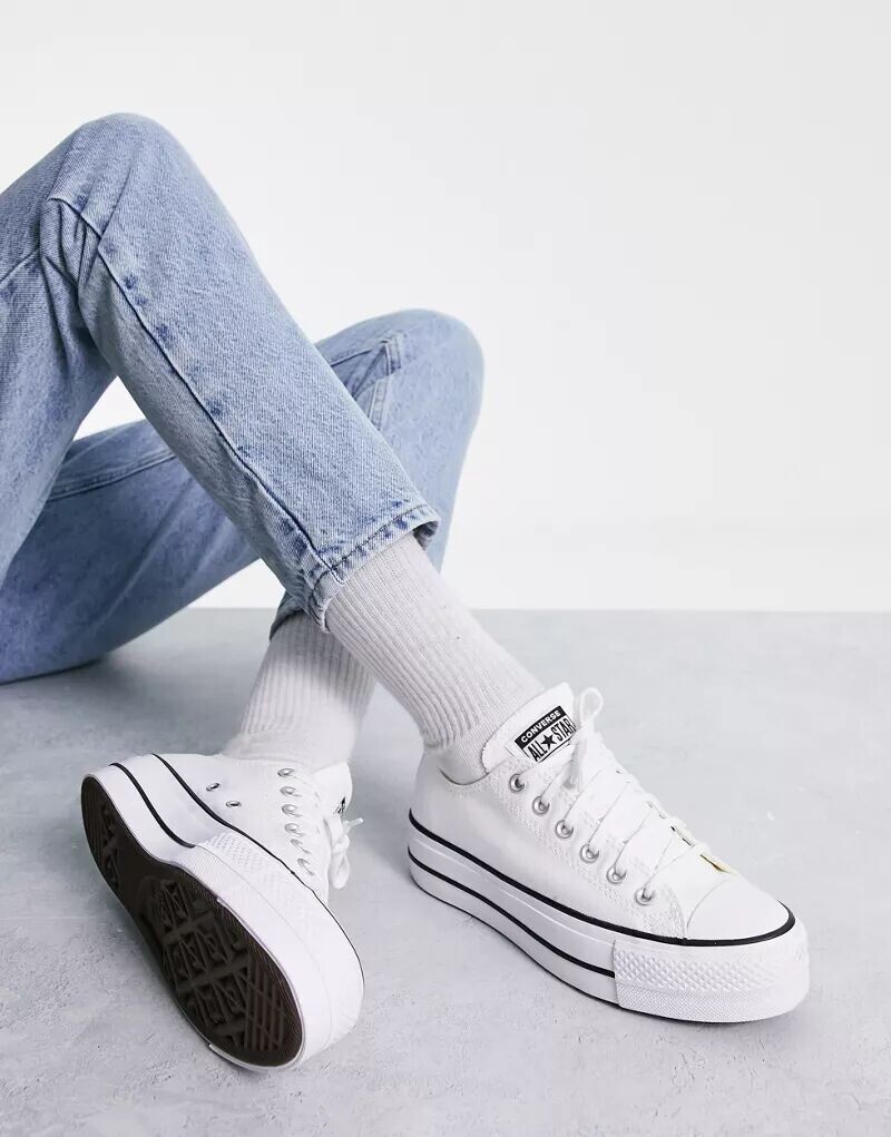 Белые кроссовки на платформе Converse Chuck Taylor Lift Ox