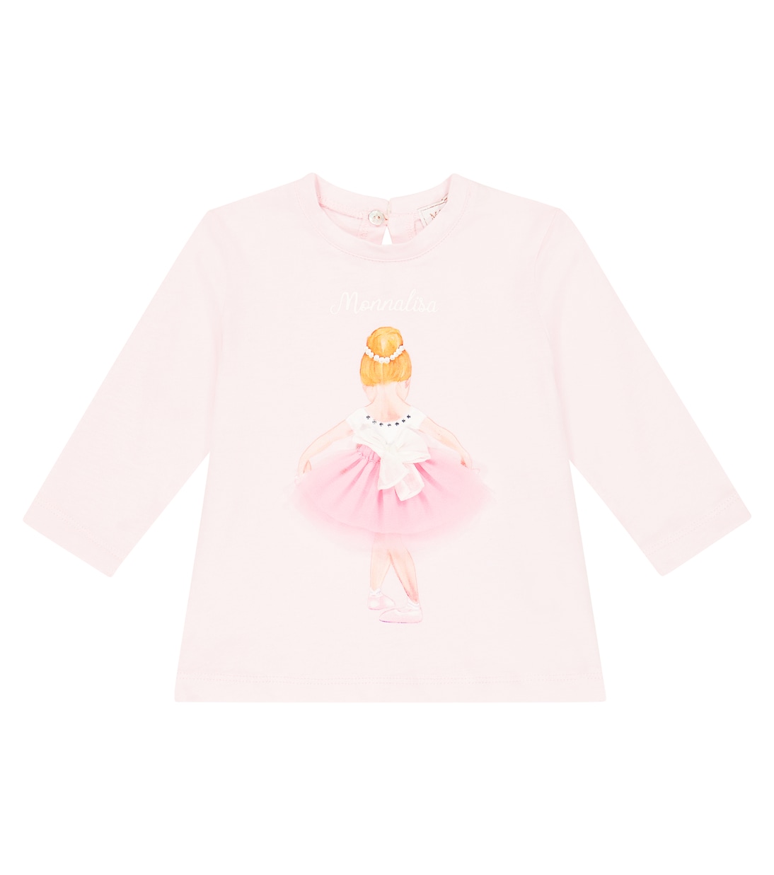 

Топ из хлопка с принтом Monnalisa, розовый