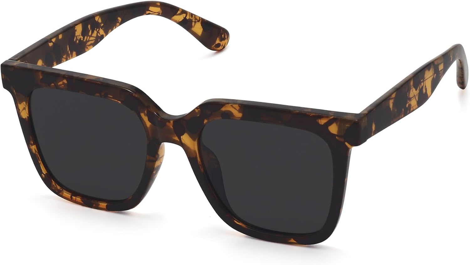 

Большие квадратные солнцезащитные очки, модные поляризованные солнцезащитные очки для женщин и мужчин, классический ретро-стиль, защита от УФ-излучения UV400 Fozono, Yellow Tortoise / Grey