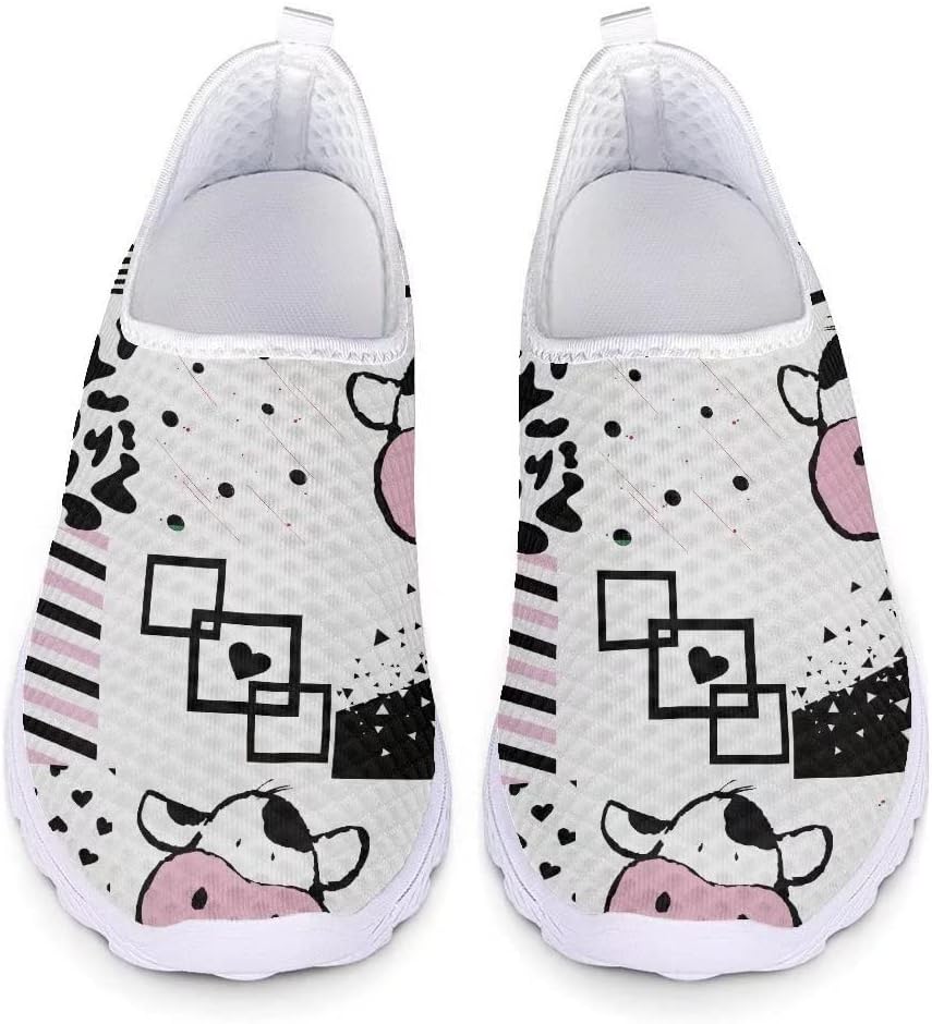 

Мужские кроссовки GIFTPUZZ для бега, спортивные, для ходьбы и тенниса, с сеткой, слипоны, Milk Cow