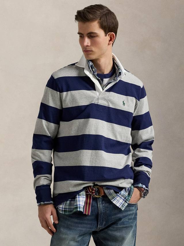 

Поло в поло из хлопкового джерси регби Ralph Lauren, Dark Vintage Heather