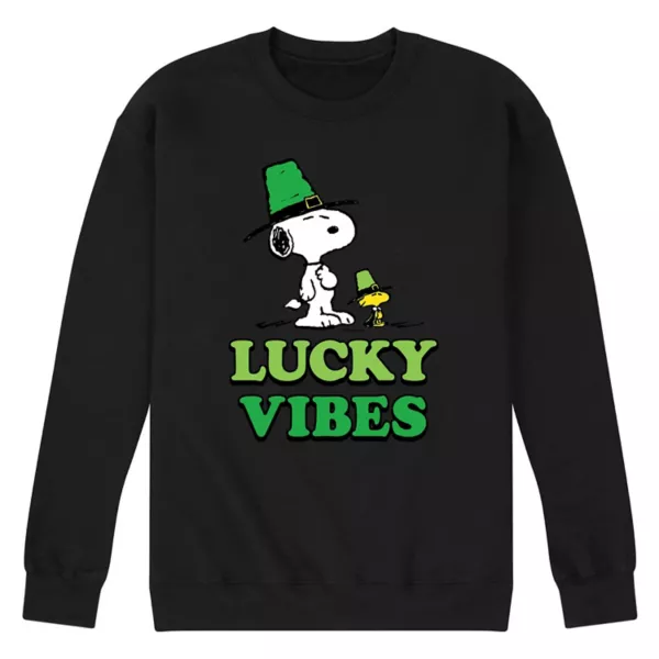 

Мужская флисовая толстовка с принтом «Peanuts Lucky Vibes» Licensed Character, черный