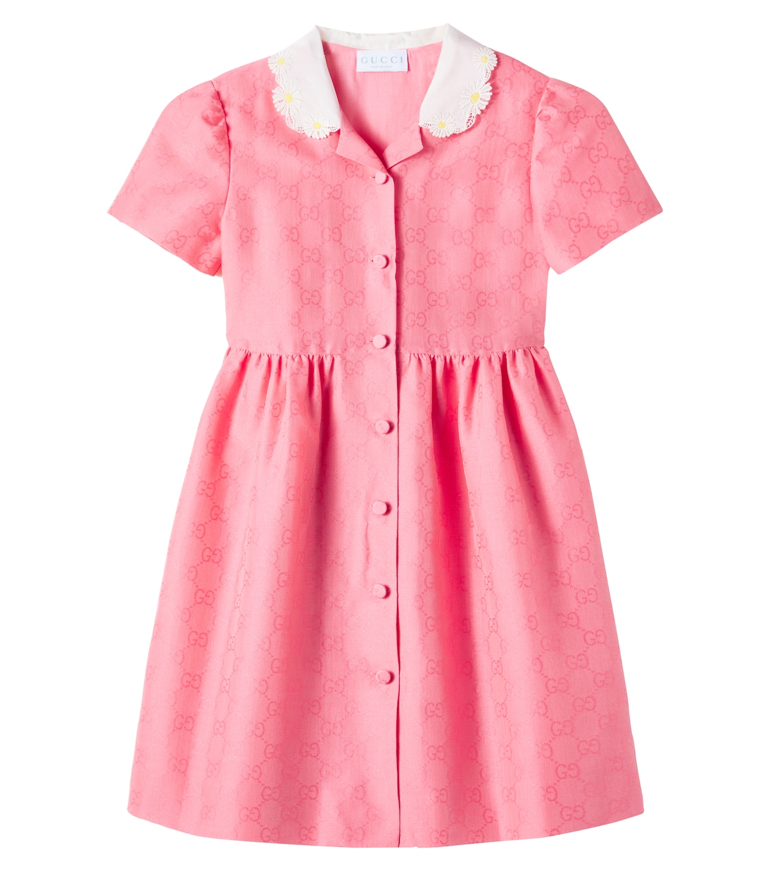 

GG платье из хлопкового жаккарда Gucci Kids, Pink Rose Petal