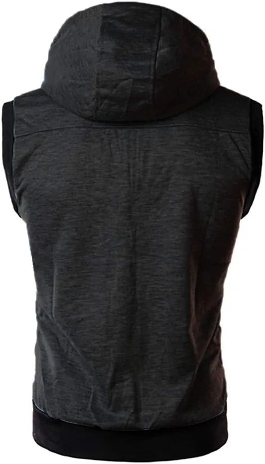 

Мужская худи без рукавов Slim Fit на молнии для тренировок xoxingysm