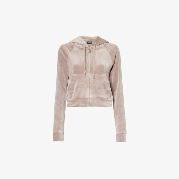 

Велюровая толстовка Madison, украшенная стразами Juicy Couture, цвет fungi