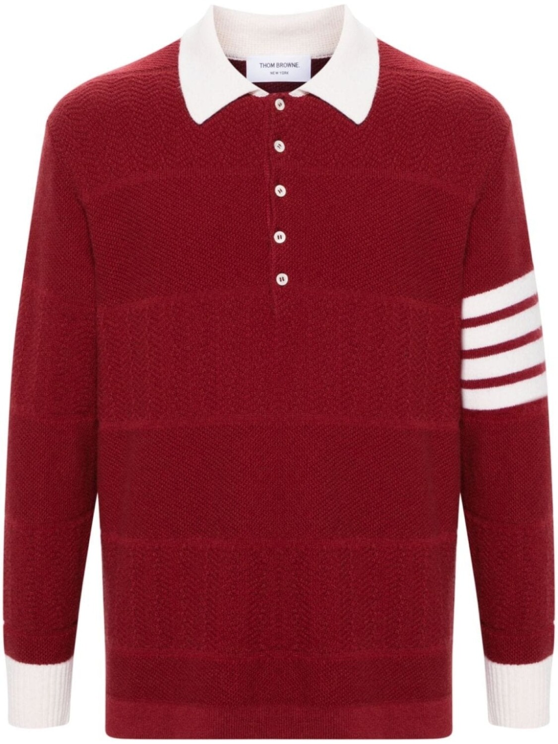 

Thom Browne рубашка поло с полосками 4-Bar, красный