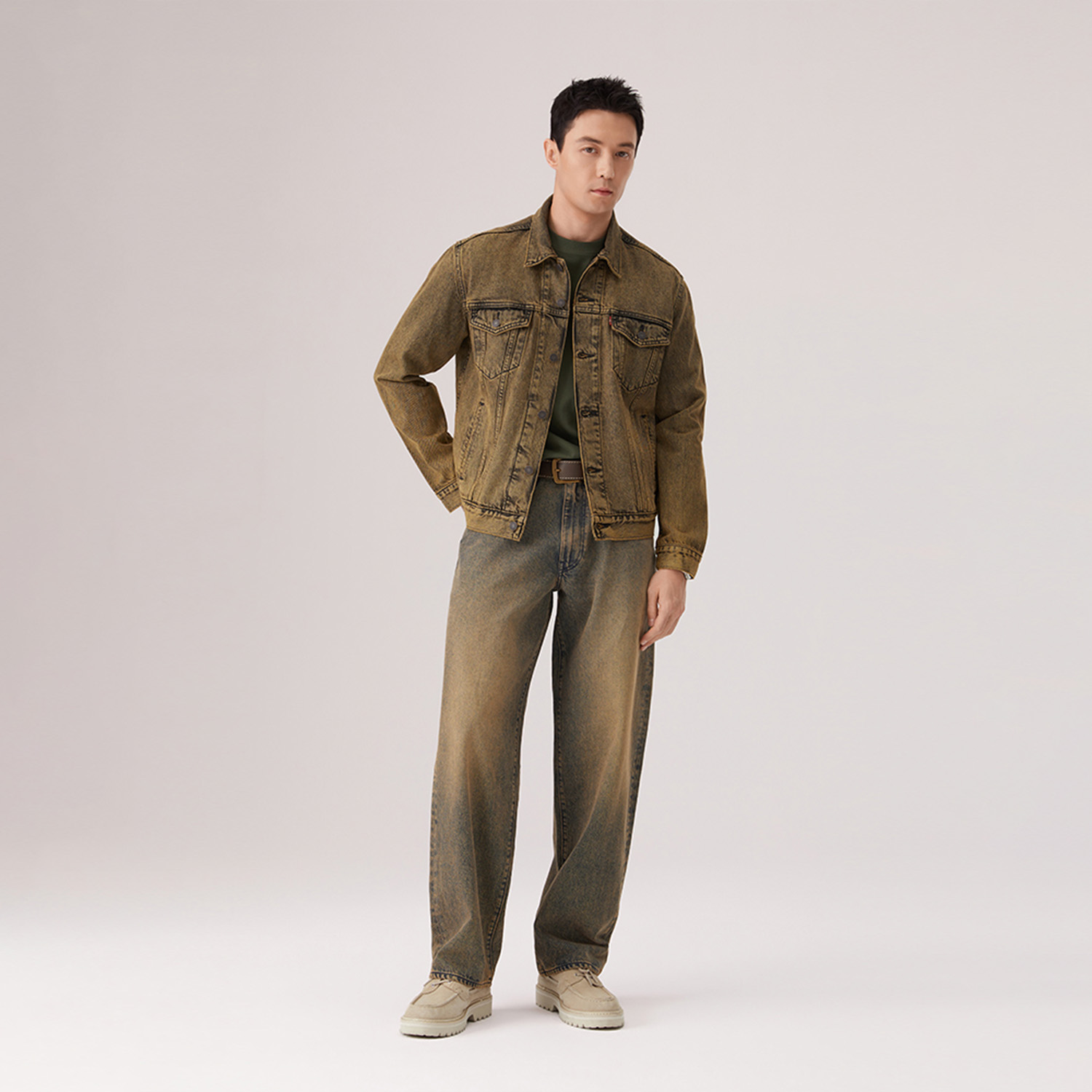 Куртка унисекс Винтаж Кофейный Лацкан Умеренный Другие Levis, vintage коричневый — фото 4