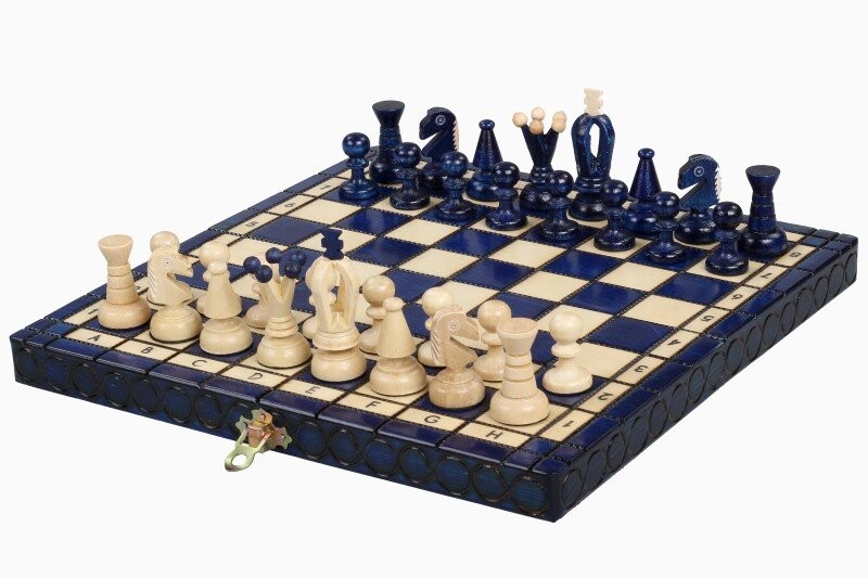 

ROYAL CHESS SMALL, синие (30 х 30 см), деревянные Sunrise Chess & Games