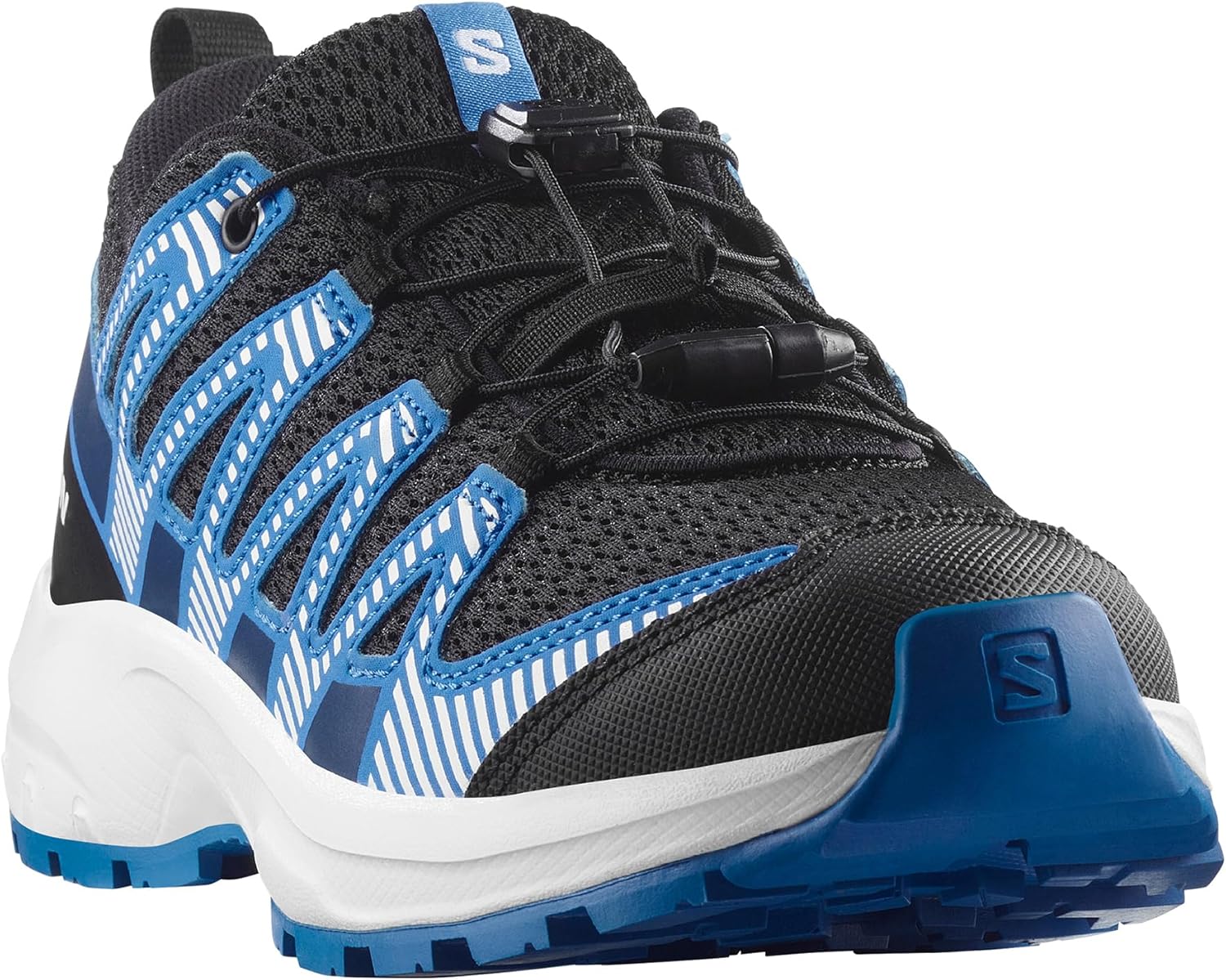 Детские кроссовки Salomon Xa Pro V8 для трейлраннинга (унисекс), белый/черный/синий — фото 3