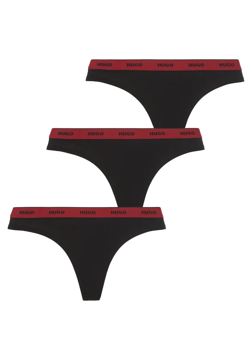 

Трусики HUGO Underwear "TRIPLET THONG STRIPE" (упаковка, 3 шт., 3 шт.), с надписью логотипа на поясе, черный