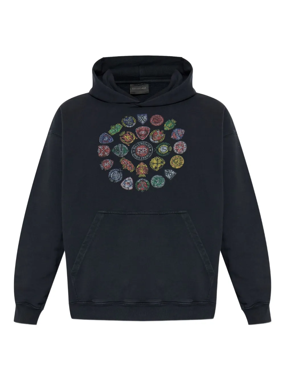 

Худи с графическим принтом Balenciaga, черный