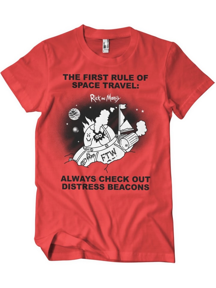 

Футболка красного цвета Rick and Morty, Красный, Футболка красного цвета Rick and Morty