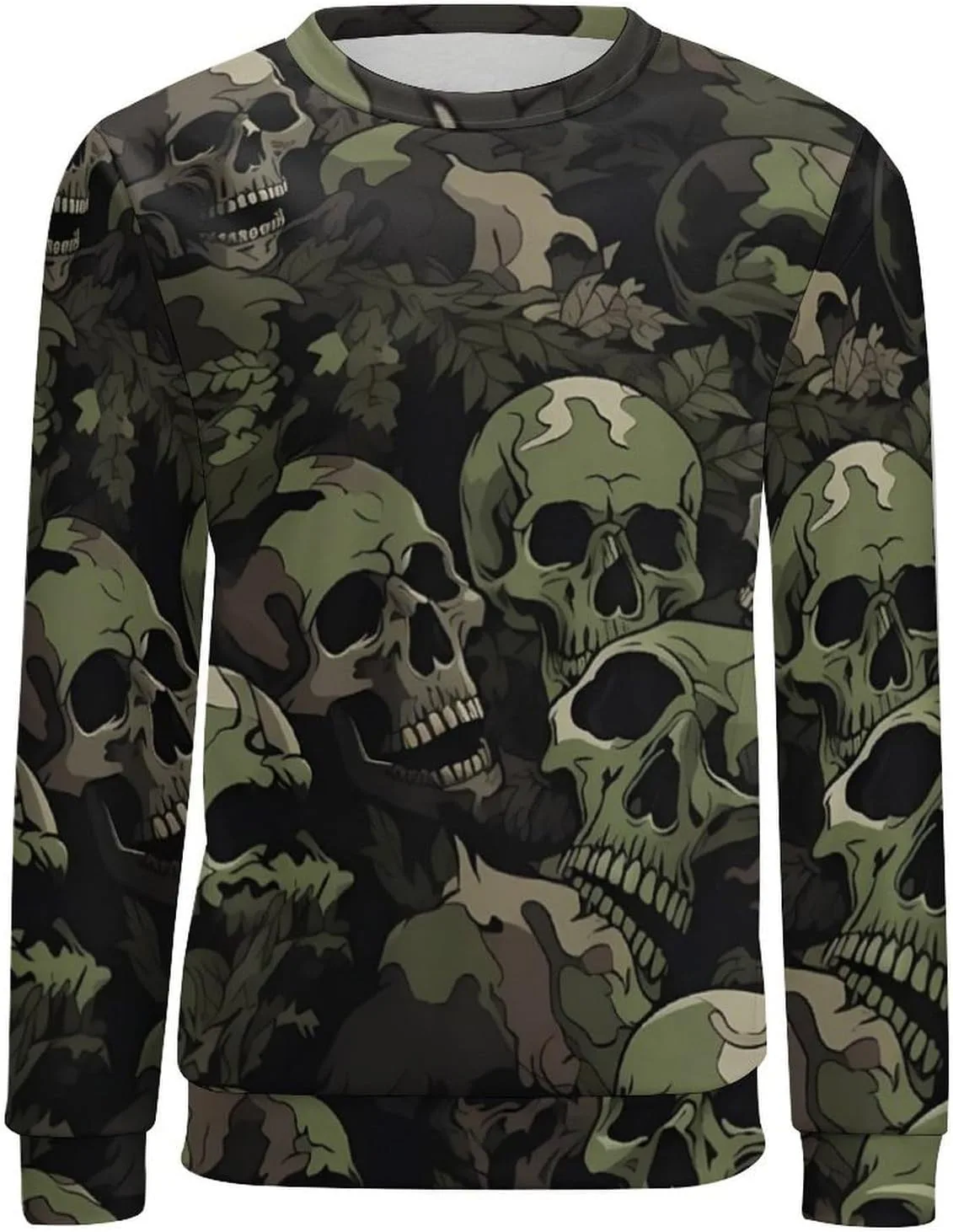 

Мужской свитшот MARSVOVO с камуфляжным принтом черепа