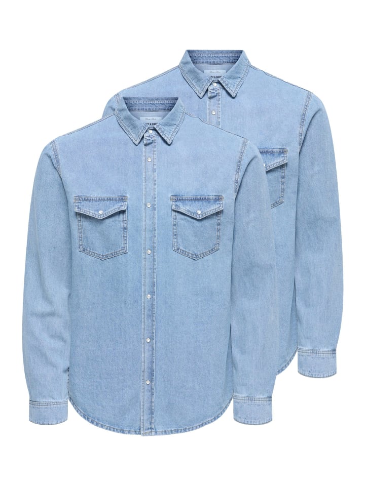 

ONLY & SONS Джинсовая рубашка Bane синего цвета