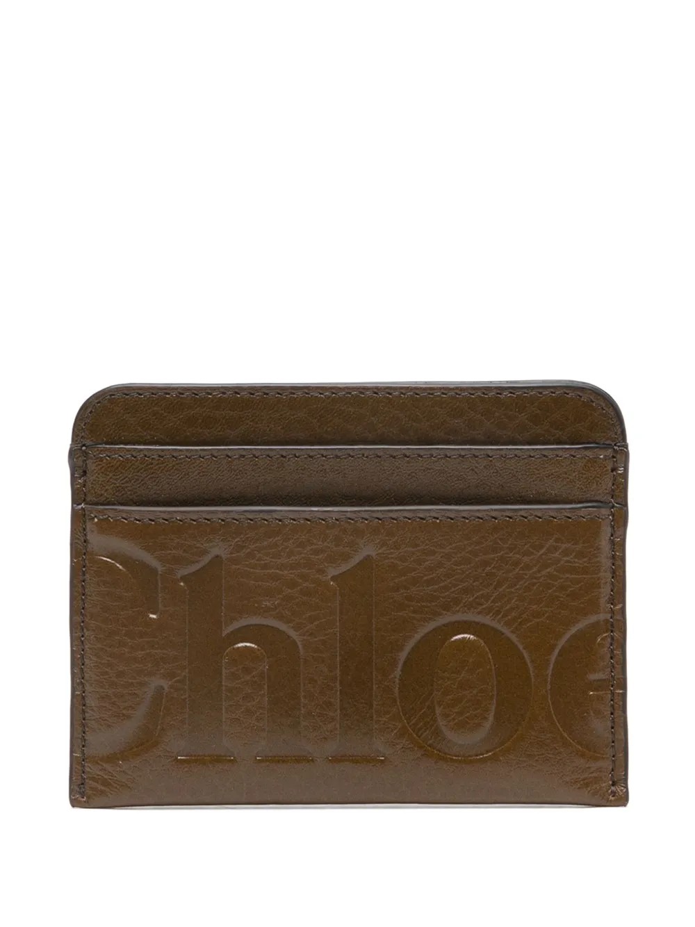 

Картхолдер с тисненым логотипом Chloé, коричневый