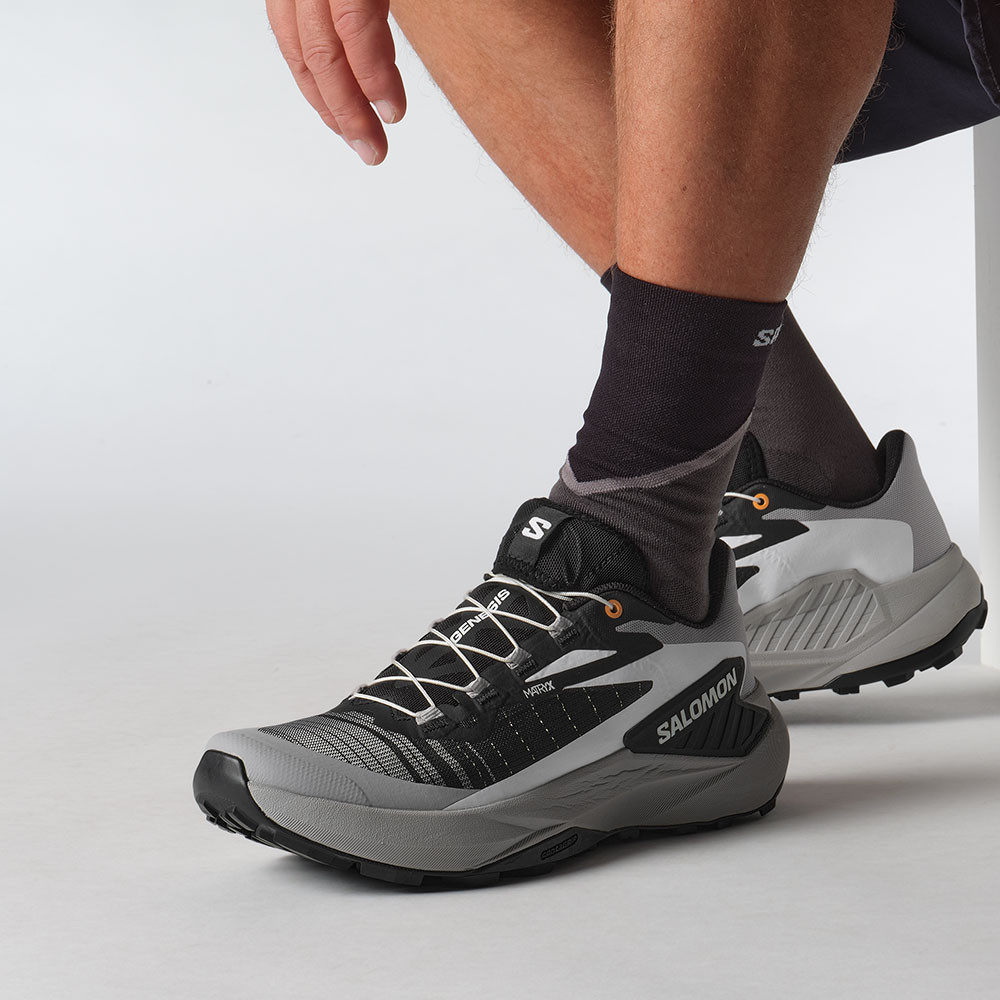 Кроссовки для трейлраннинга Salomon Genesis (мужские), Black/Alloy/Tumeric — фото 3
