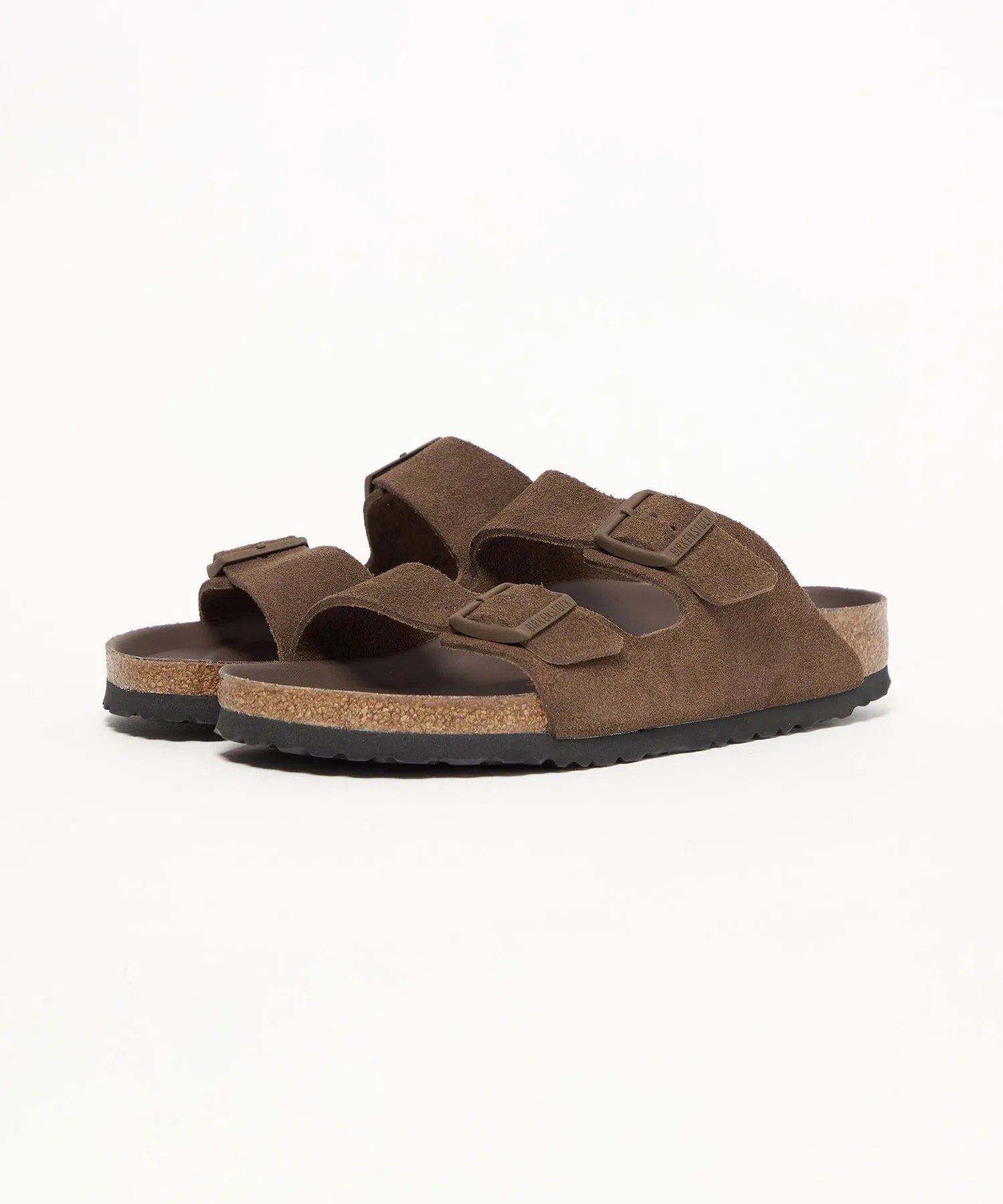 Мужские сандалии Birkenstock Arizona из замши тёмно-коричневого цвета — фото 4
