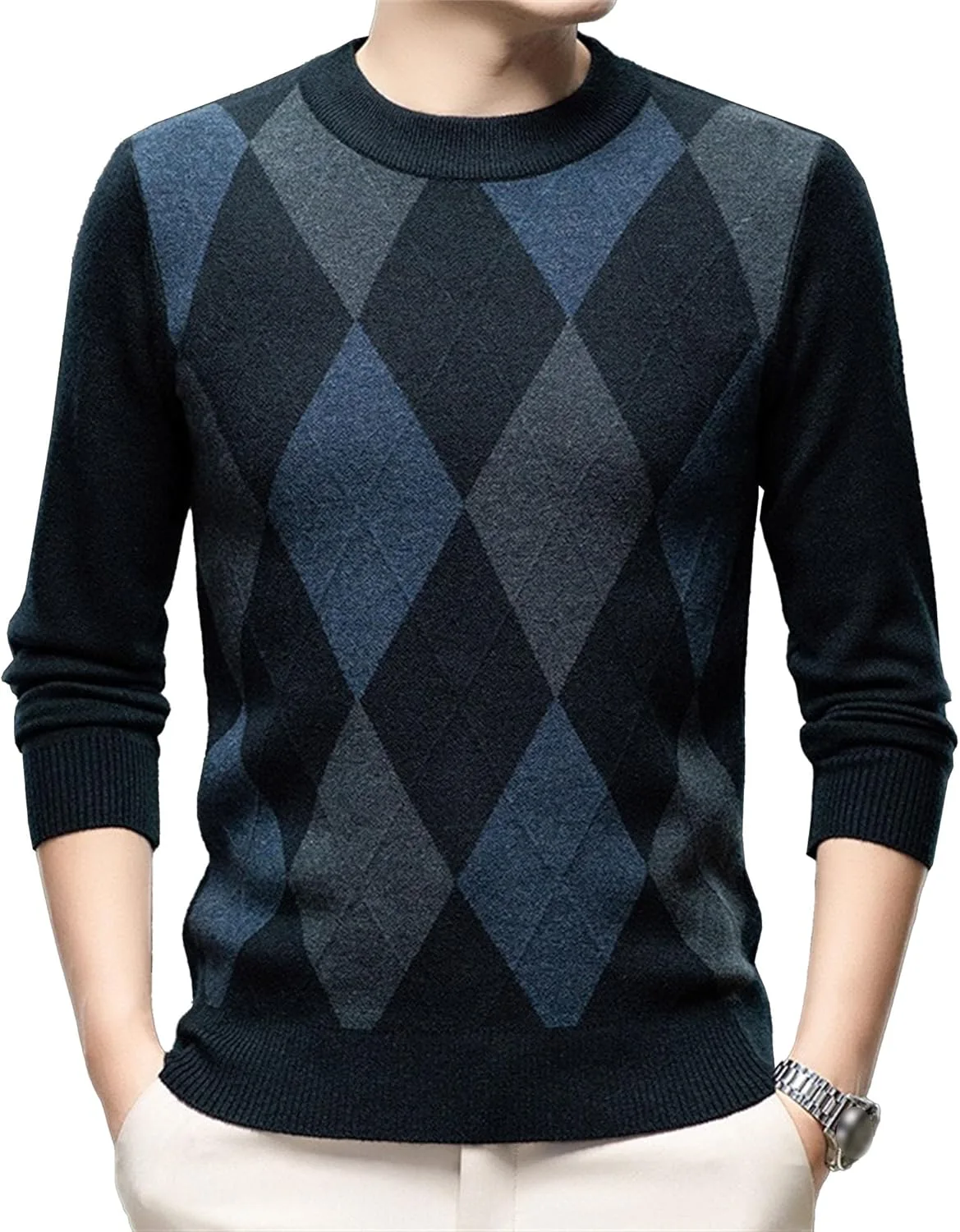 

Мужской свитер с узором аргайл Slim Fit