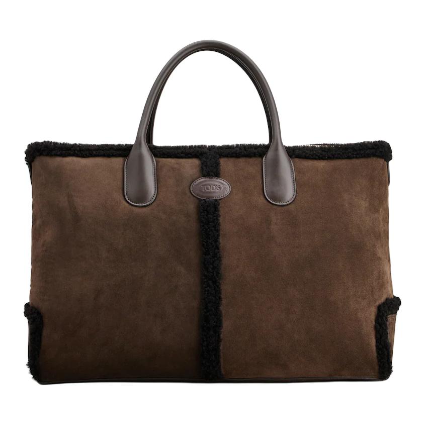 

TOD'S Большая мужская сумка из нубука DI коричневого цвета