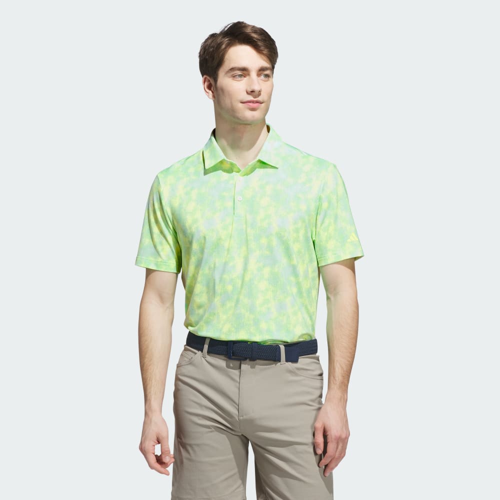 

Спортивная футболка Adidas Ultimate365 Textured Print Polo Shirt, цвет Lime Glow/Lime Burst