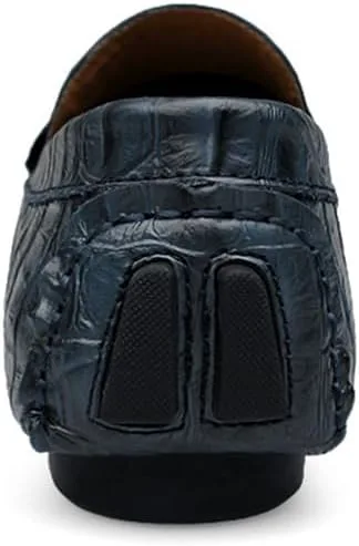 

Мужские мокасины из натуральной кожи, модные слипоны, повседневная обувь, удобные дышащие мужские туфли для вождения Abborora, синий