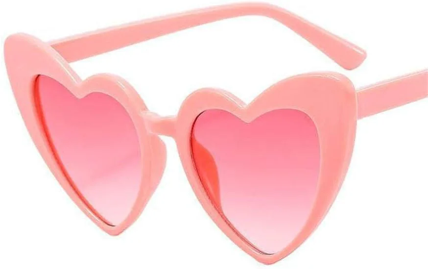 

Солнцезащитные очки в форме сердца для женщин и мужчин, большая оправа, модные солнцезащитные очки с защитой UV400, унисекс, розовые, цельные HYYZZC, B-pink