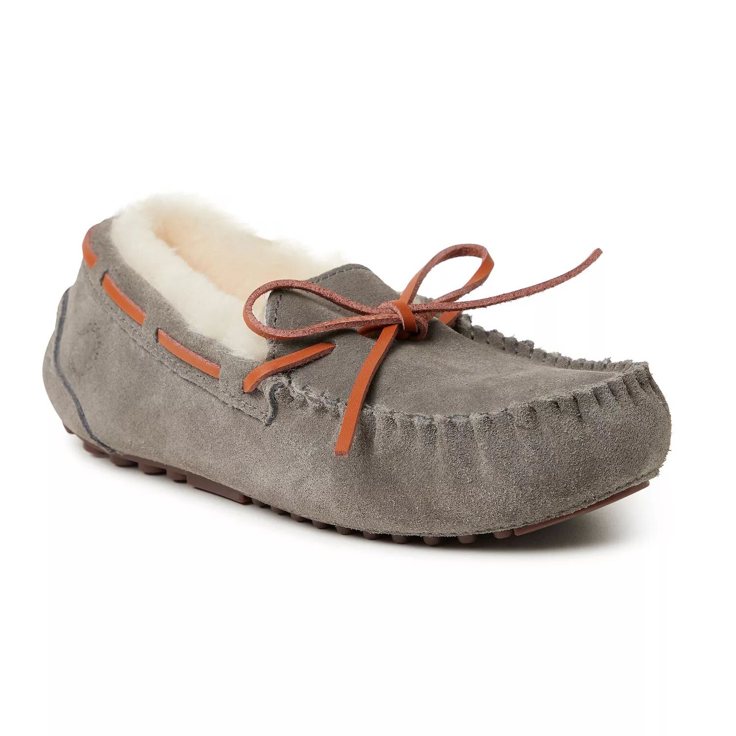 Женские мокасины Fireside by Dearfoams Victoria из натуральной овчины с кружевом Dearfoams, серый — фото 4