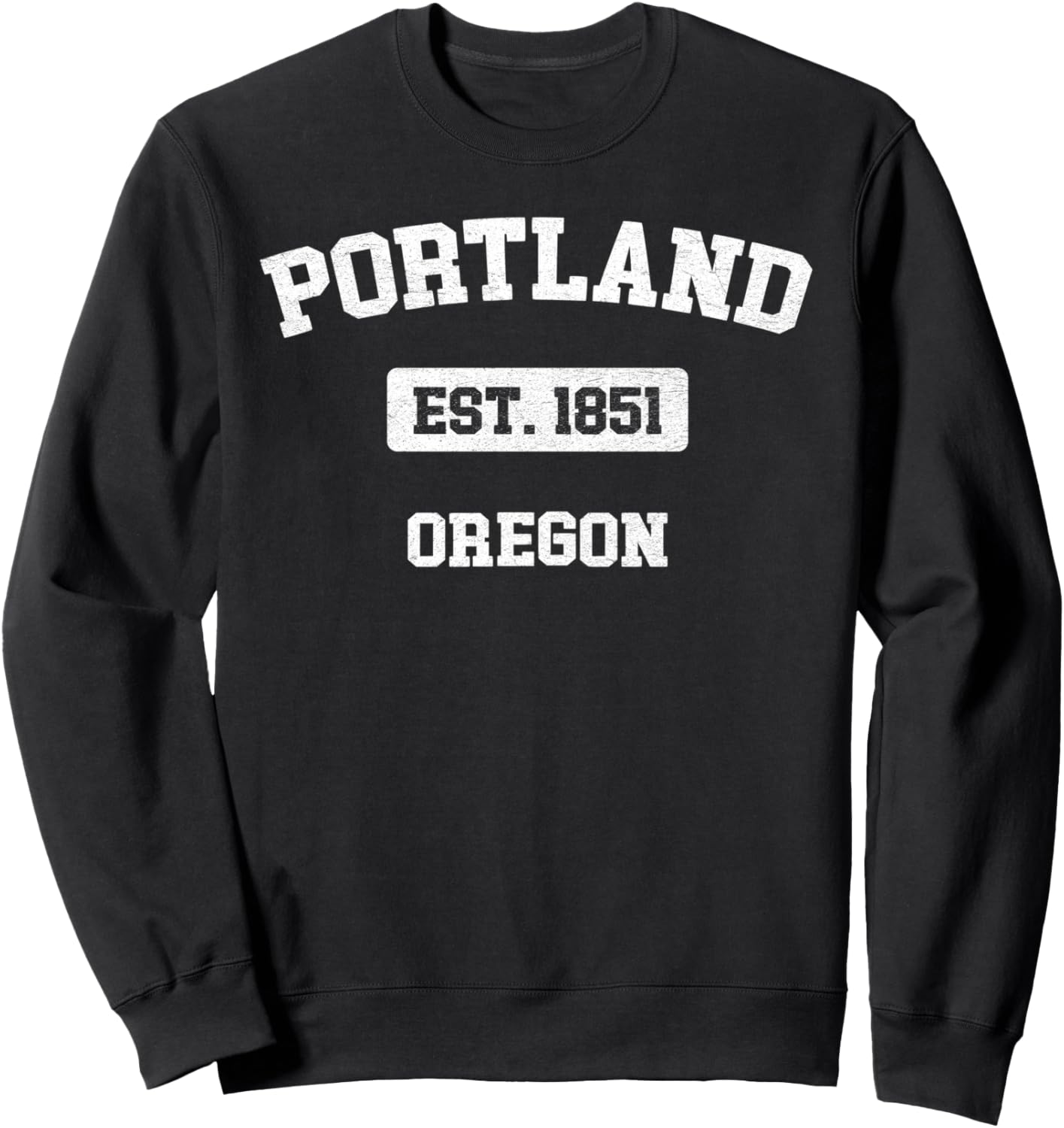 

Винтажная сувенирная толстовка из Портленда, штат Орегон, США, 1851 год Portland Oregon Or Retro Throwback Sports Designs, черный