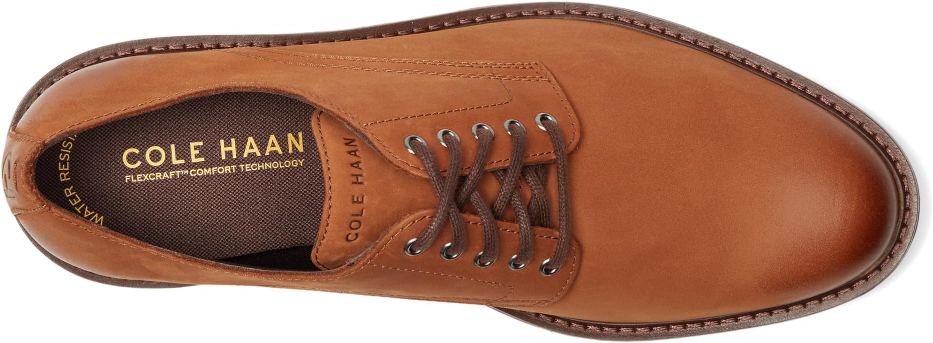 Оксфорды Cole Haan Men's Chamberlin Grand Plain Toe Oxfords, British Tan Nubuck/Black Water Resistant — фото 2