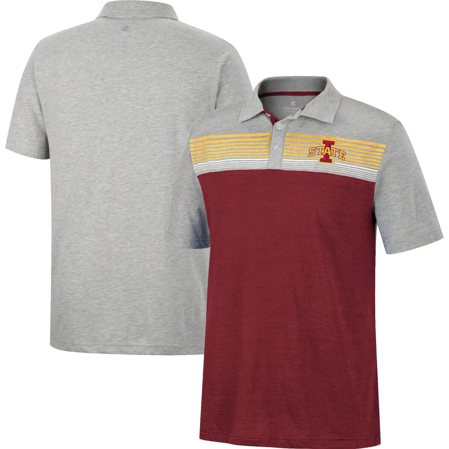 

Мужское поло Cardinal/Heathered Grey Iowa State Cyclones Caddy Colosseum