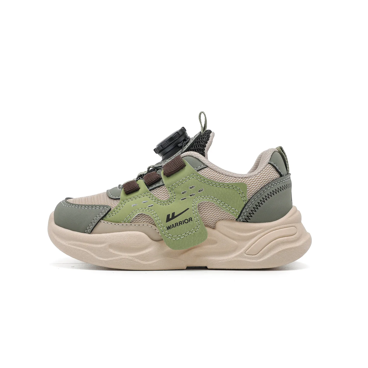 Детские кроссовки с амортизацией, износостойкие WARRIOR, Apricot/Army Green