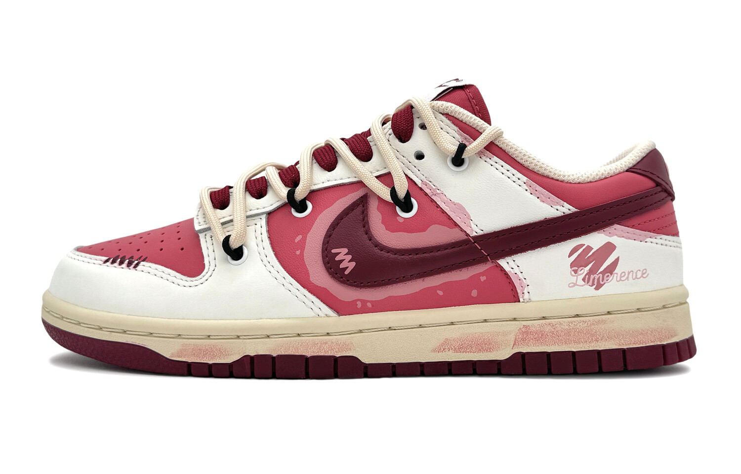 

Кроссовки для скейтбординга Dunk женские с низким верхом белый/розовый Nike