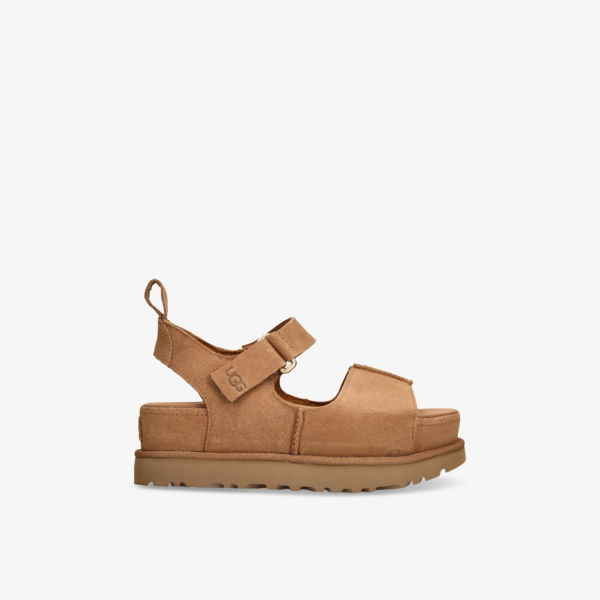 Сандалии замшевые Ugg Goldenstar на платформе, рыжевато-коричневый