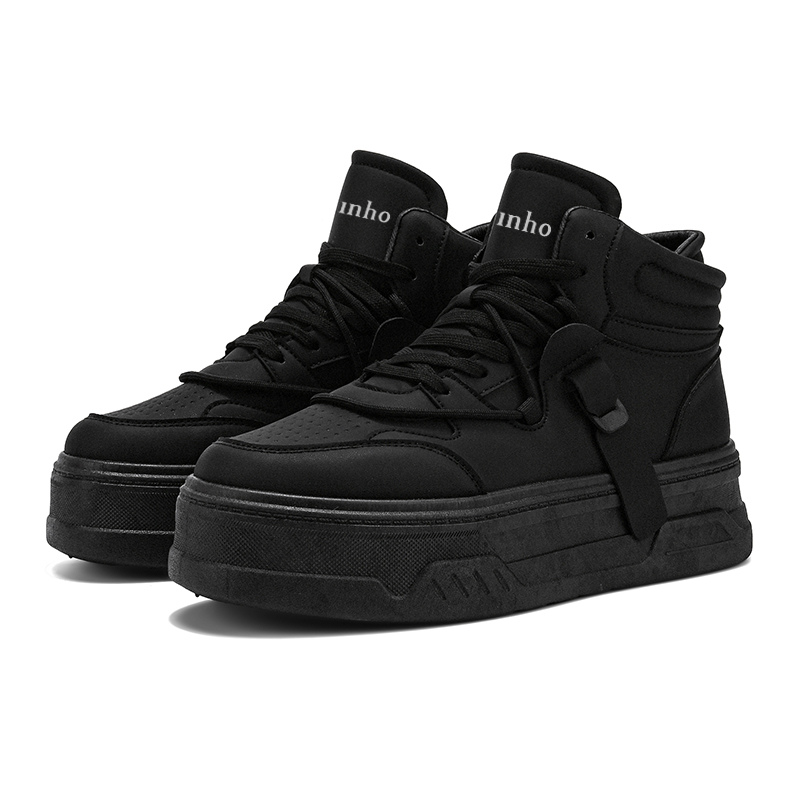 

Jinho Антискользящие износостойкие высокие скейтерские кроссовки мужские - черные, цвет Black