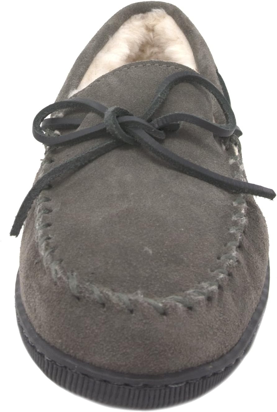 

Мужские тапочки Minnetonka с плюшевой подкладкой и жесткой подошвой, серый